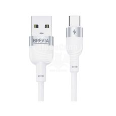 Кабель для зарядки моб. телеф. USB-A to Type-C (Brevia) 1.2м. белый, Box