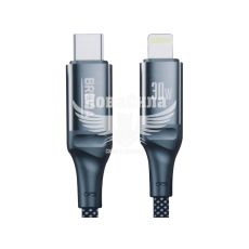 Кабель для зарядки моб. телеф. Type-C to Lightning (Brevia) 1м. черный, 30W, Box (56100)