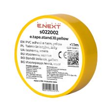 Изолента E.NEXT e.tape.stand.10.yellow, желтая (10м)