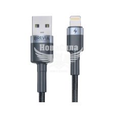 Кабель для зарядки моб. телеф. USB-A to Lightning (Brevia) 1м. черный, Box (53100)
