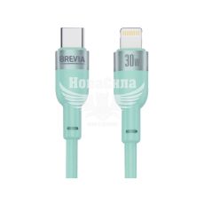 Кабель для зарядки моб. телеф. Type-C to Lightning (Brevia) 1.2м. зелений, 30W, Box