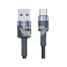 Кабель для зарядки моб. телеф. USB-A to Type-C (Brevia) 1.2м. черный, Box (53120)