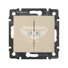 LEGRAND Valena Вимикач подвійний з підсвіткою, слонова кістка, без рамки