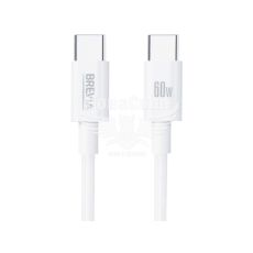 Кабель для зарядки моб. телеф. Type-C to Type-C (Brevia) 1м. белый, 60W, Box (55100)