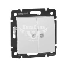 LEGRAND Valena Вимикач подвійний з підсвіткою, білий, без рамки