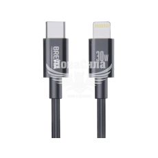 Кабель для зарядки моб. телеф. Type-C to Lightning (Brevia) 1м. черный, 30W, Box (55100)