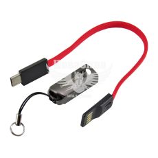 Кабель-брелок для зарядки моб. телеф. USB-A to Type-C (ColorWay) 0.22м. червоний