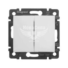 LEGRAND Valena Выключатель проходной двойной, белый, без рамки