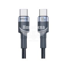 Кабель для зарядки моб. телеф. Type-C to Type-C (Brevia) 1.2м. черный, 60W, Box (53120)
