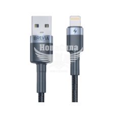 Кабель для зарядки моб. телеф. USB-A to Lightning (Brevia) 1.2м. черный, Box (53120)