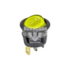 Кнопка (вимикач) універс. 1-полож. / 3-вих. (зелена) кругла