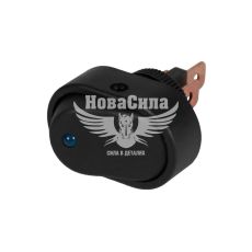 Кнопка (вимикач) універс. 1-полож. / 3-вих. (чорна з індик.) овальна