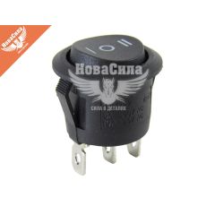Кнопка (вимикач) універс. 2-полож. / 3-вих. (чорна) кругла