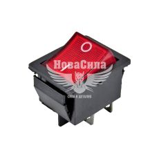 Кнопка (вимикач) універс. 1-полож. / 4-вих. (червона) широка