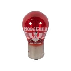 Лампочка 1-но конт. груша червона 12V-21Вт BAW15S BA15s (Philips)