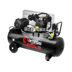 Компрессор стационарный (Intertool) (2-х цил.) 4HP.- 3кВт.- 8атм.- 500л / мин.- 100л.