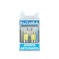 Лампочка 2-ох цокольна LED T11_C10W SMD біла 12-діодів 12V-1,7Вт SV8.5-8 28мм. (Futura) (к-т.-2шт.)