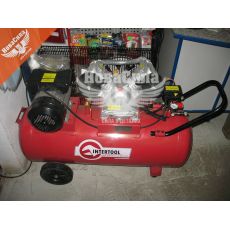 Компрессор стационарный (Intertool) (2-х цил.) 4HP.- 3кВт.- 8атм.- 500л / мин.- 100л.