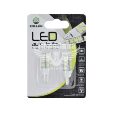 Лампочка без цоколя LED T10_W5W SMD біла 16-діодів 12V W2.1x9.5d (Zollex) (к-т.-2шт.)