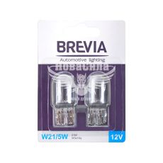 Лампочка 2-ох конт. скутер без цокол. 12V-21/5Вт W21/5W W3x16g (Brevia) (к-т. 2шт.)