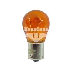 Лампочка 1-но конт. груша жовта 12V-21Вт PY21W BAU15s (Brevia) (упак.-10шт.)