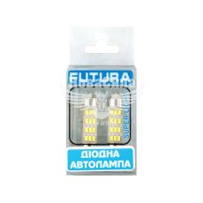 Лампочка 2-ох цокольна LED T11_C10W SMD біла 12-діодів 12V-1,7Вт SV8.5-8 35мм. (Futura) (к-т.-2шт.)