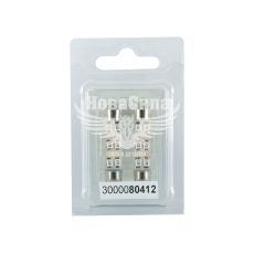 Лампочка 2-ох цокольна LED T11_C8W SMD синя 6-діодів 12V-0,7Вт SV8.5-8 41мм. (Futura) (к-т.-2шт.)