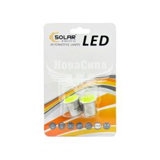 Лампочка 1-но конт. черешня біла LED COB 12V 1-діод P21W BA15s (Solar) (к-т.-2шт.)