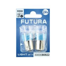 Лампочка 1-но конт. груша синя LED SMD 24V 6-діодів R8W BA15s (Futura) (к-т.-2шт.)