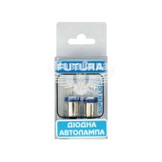 Лампочка з цоколем LED T4W SMD синя 1-діод 12V-0,4Вт BA9s (Futura) (к-т.-2шт.)