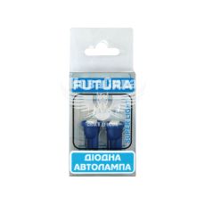 Лампочка без цоколя LED T10_W5W SMD синя 1-діод 12V W2.1x9.5d (Futura) (к-т. 2шт.)