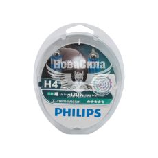 Лампочка галогенна H4 P43t 12V-60/55Вт (Philips) +130 (X-treme Vision) (кт. 2шт.)
