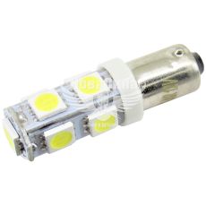 Лампочка з цоколем LED T4W SMD біла 9-діодів 12V-4Вт BA9s (Solar) (упак.-10шт.)
