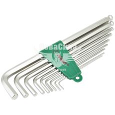 Набір шестигранних ключів Г-подібних з кулястим након. (Hans) 9 од. (16772-9M)