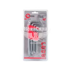 Набор звездочек Г-образных ключей TORX с отверстием (Intertool) (Cr-V, T10-T50, 52-55HRC)