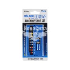 Набір біт 11 од. 50мм. з тримачем магнітним (Molder Tools) кольорове маркування