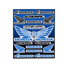 Наклейка (планшет) для мото Honda кт.-17шт. 29х24,5 синя