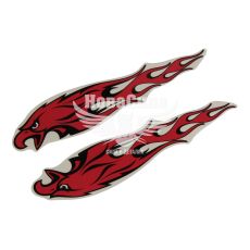 Наклейка Орел-огонь (пламя) красный. 27х6,4