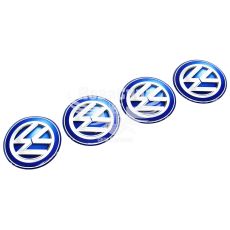 Наклейка VW на ковпаки (силікон) синя діам. 7