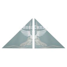 Наклейка Кутова (скла бокового) (Акула) (біла) 31х31