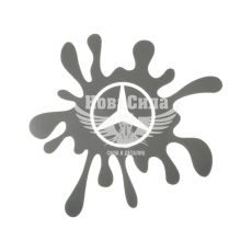 Наклейка Клякса Mercedes (срібна) 12х11