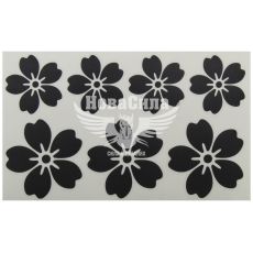 Наклейка Квітки чорні 7,5х7 3шт, 5,5х5 4шт.