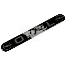 Наклейка з написом OPEL (чорне тло) (силікон) 14х1,8