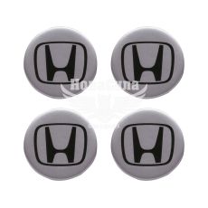 Наклейка Honda на ковпаки (силікон) срібна діам. 5х5