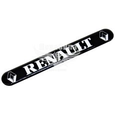 Наклейка з написом RENAULT (чорне тло) (силікон) 14х1,8