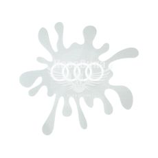 Наклейка Клякса Audi (белая) 12х11