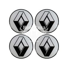 Наклейка Renault на ковпаки (силікон) срібна діам. 7