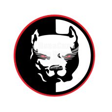 Наклейка Голова Пса (круг чорний) 5,8х5,8