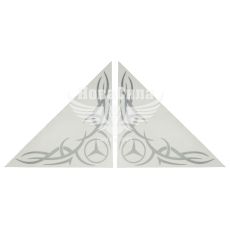 Наклейка Кутова (скла бокового) (Mercedes) (срібн.) 31х31