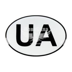 Наклейка UA (овал на срібному тлі) (силікон) 8,3x5,6